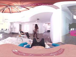 VR Bangers - [360°VR] gorgeous Ebony Pole Dancer Nadia Jae fingered by 2 fellows