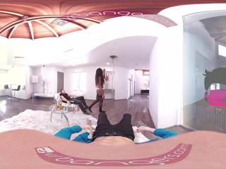 VR Bangers - [360°VR] gorgeous Ebony Pole Dancer Nadia Jae fingered by 2 fellows
