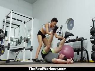 Therealworkout - fabulous Personal Trainer Fucks Client At Gym