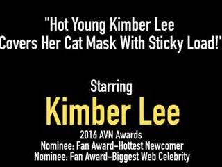 Superior Young Kimber Lee Covers Her Cat Mask with Sticky.