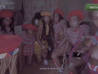 Топлес африканки момичета въведат за ритуал танц: hd x номинално клипс cb