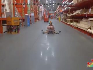 Clown gets cock sucked in The Home Depot